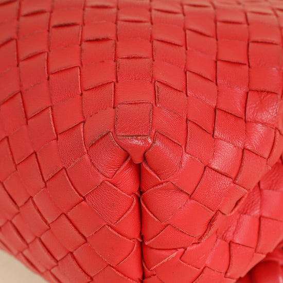 Bottega Veneta Red Intrecciato Olimpia Bag