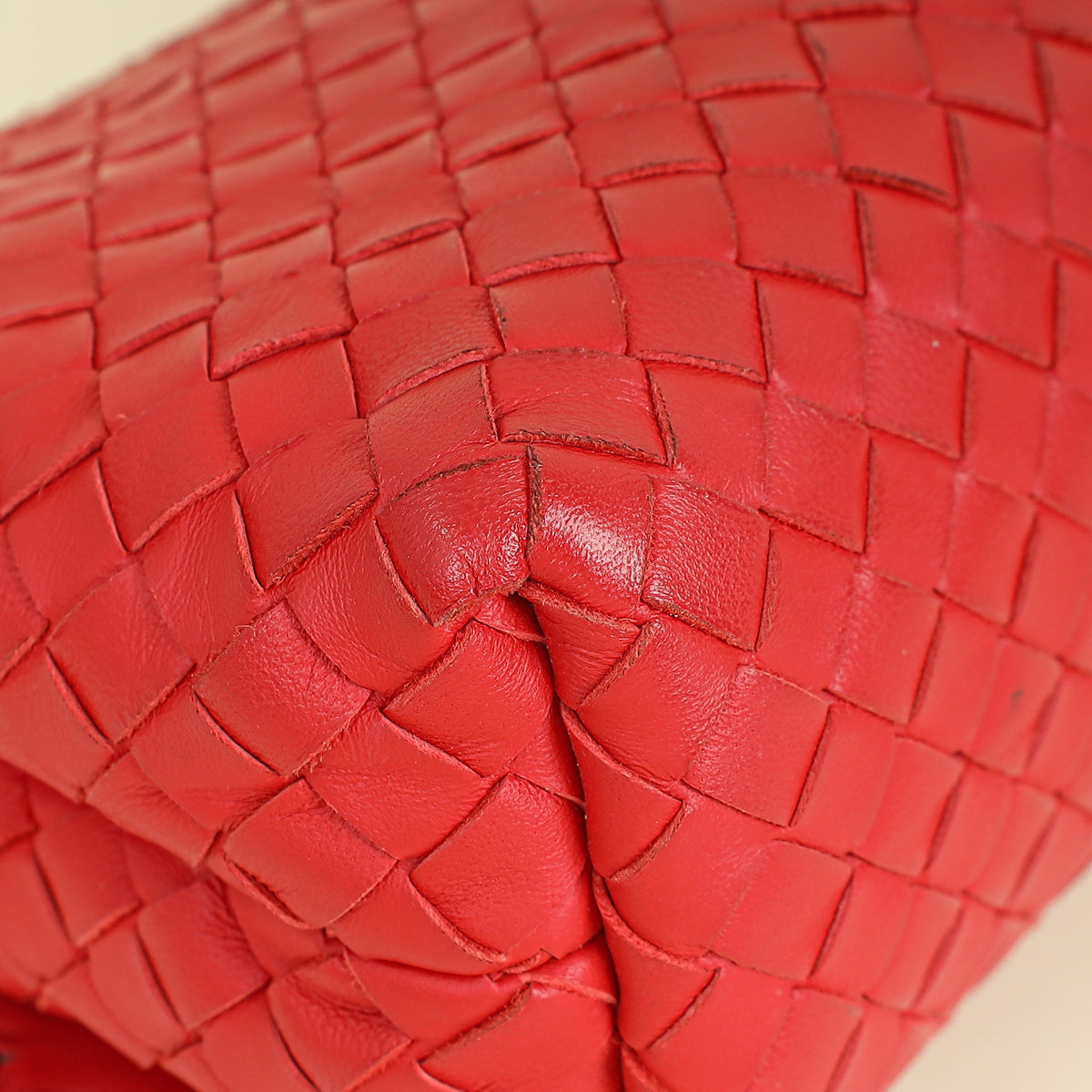 Bottega Veneta Red Intrecciato Olimpia Bag