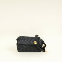 Bottega Veneta Black Intrecciato "The Fold" Crossbody Bag