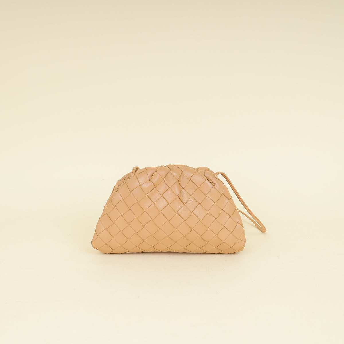 Bottega Veneta Nude Intrecciato Nappa Mini Pouch-Bottega Veneta-THE CLOSET