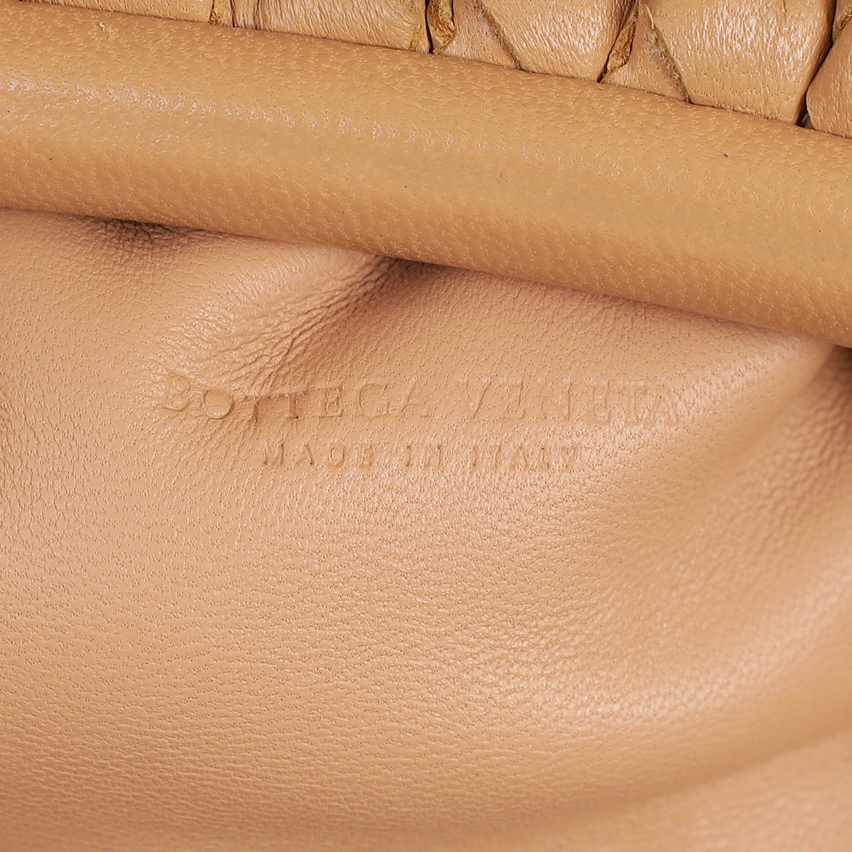 Bottega Veneta Nude Intrecciato Nappa Mini Pouch-Bottega Veneta-THE CLOSET