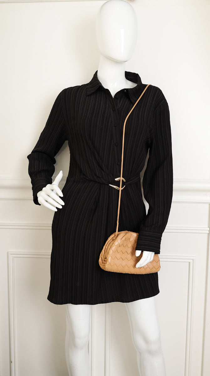 Bottega Veneta Nude Intrecciato Nappa Mini Pouch-Bottega Veneta-THE CLOSET