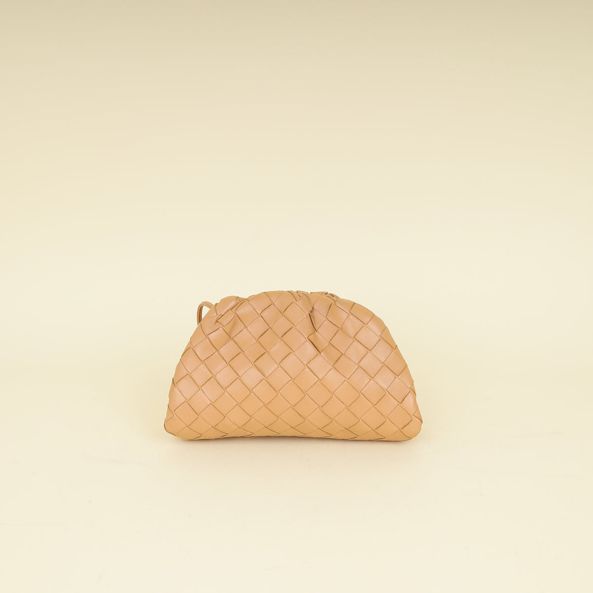 Bottega Veneta Nude Intrecciato Nappa Mini Pouch-Bottega Veneta-THE CLOSET