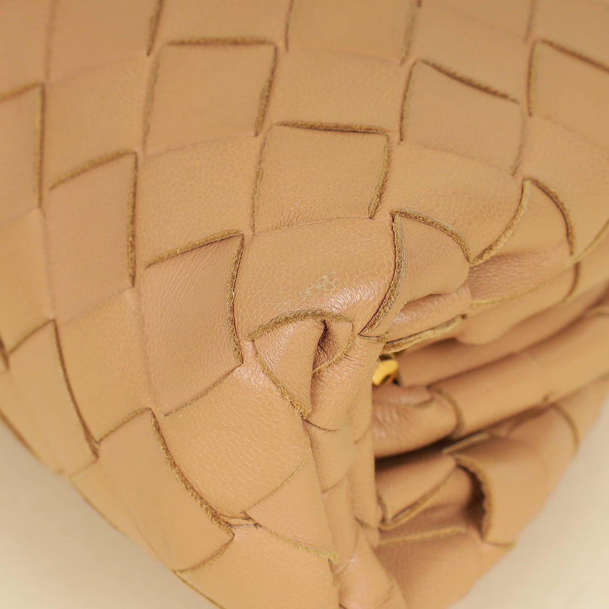 Bottega Veneta Nude Intrecciato Nappa Mini Pouch-Bottega Veneta-THE CLOSET