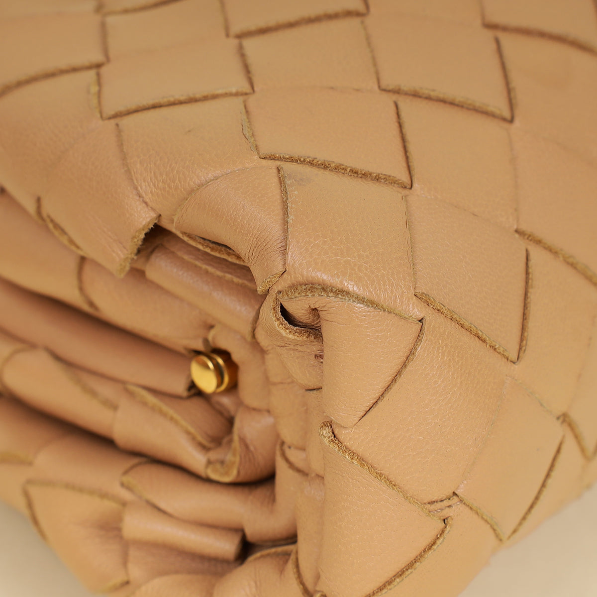 Bottega Veneta Nude Intrecciato Nappa Mini Pouch-Bottega Veneta-THE CLOSET