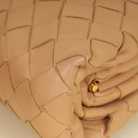 Bottega Veneta Nude Intrecciato Nappa Mini Pouch-Bottega Veneta-THE CLOSET