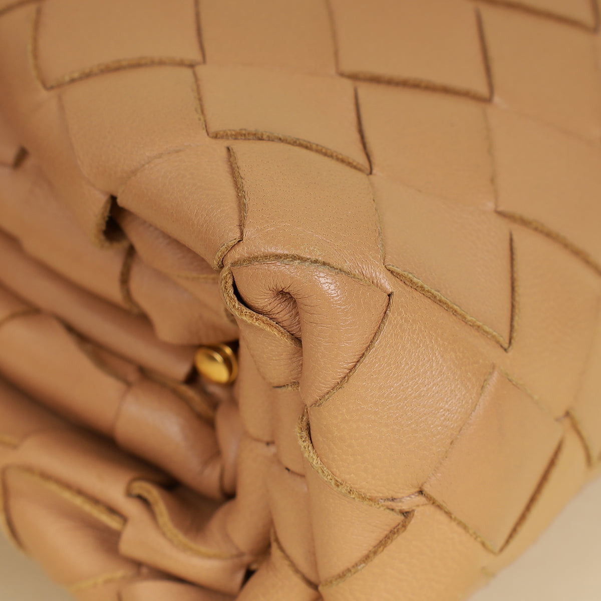Bottega Veneta Nude Intrecciato Nappa Mini Pouch-Bottega Veneta-THE CLOSET