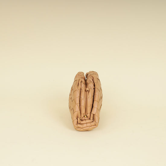 Bottega Veneta Nude Intrecciato Nappa Mini Pouch-Bottega Veneta-THE CLOSET