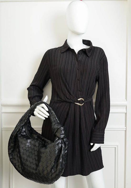 Bottega Veneta Black Intrecciato Nappa Classic Jodie Bag