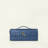Bottega Veneta Blue Venezia Intrecciato Andiamo Clutch
