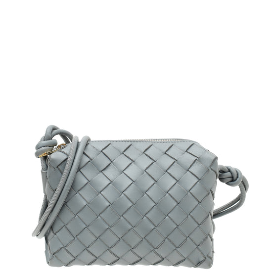 Bottega Veneta Grey Intrecciato Loop Crossbody Mini Bag