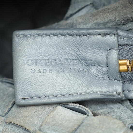 Bottega Veneta Grey Intrecciato Loop Crossbody Mini Bag