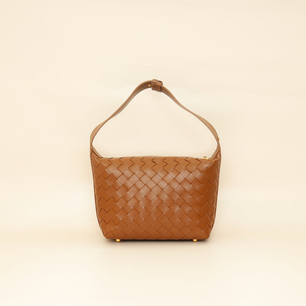 Bottega Veneta Brown Intrecciato Nappa Mini Wallace Bag-Bottega Veneta-THE CLOSET