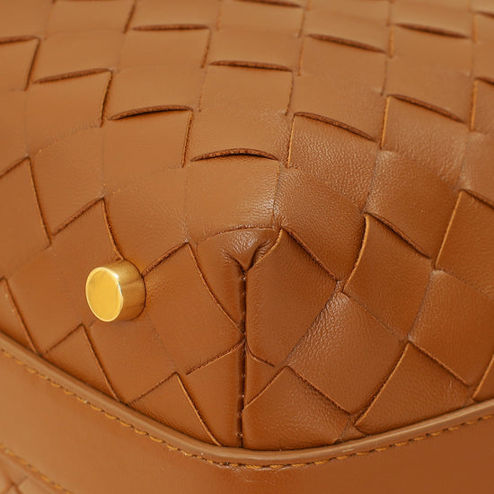 Bottega Veneta Brown Intrecciato Nappa Mini Wallace Bag-Bottega Veneta-THE CLOSET