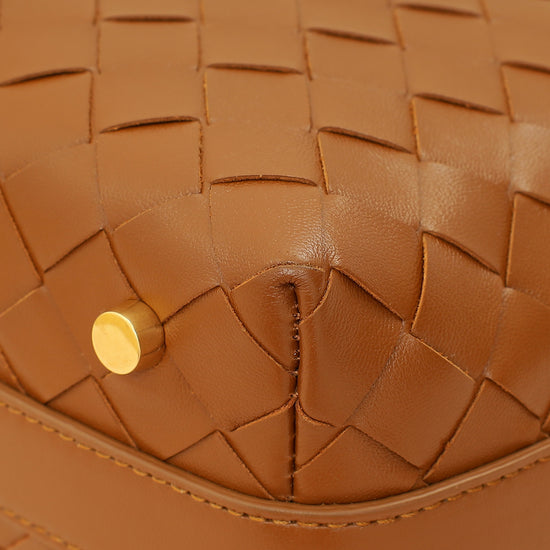 Bottega Veneta Brown Intrecciato Nappa Mini Wallace Bag-Bottega Veneta-THE CLOSET