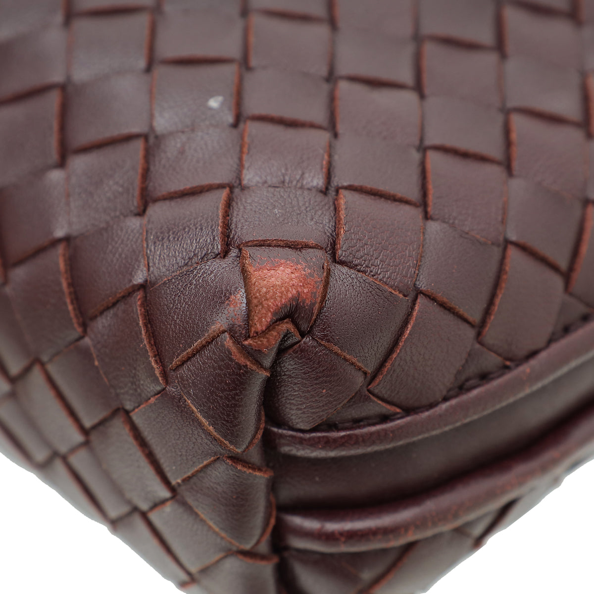 Bottega Veneta Burgundy Intrecciato Nappa Nodini Crossbody Bag