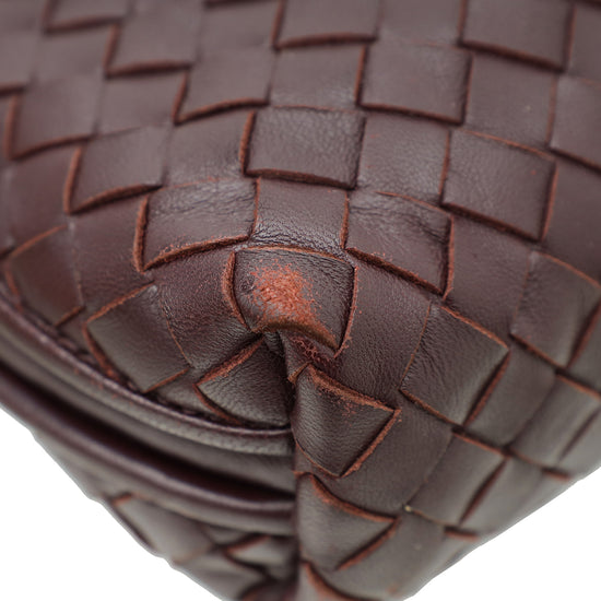 Bottega Veneta Burgundy Intrecciato Nappa Nodini Crossbody Bag