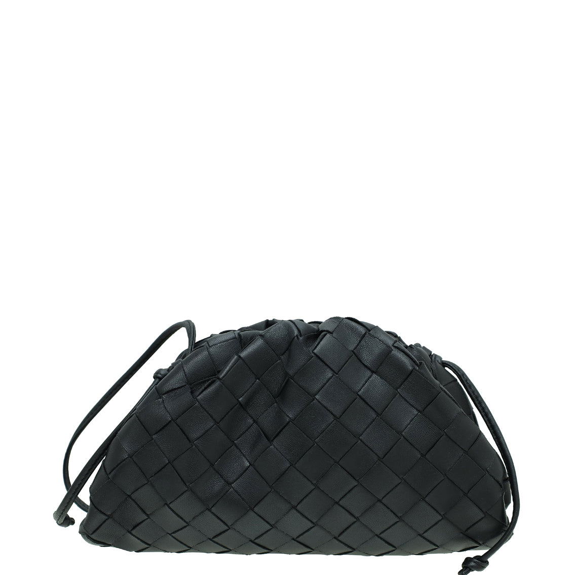 Bottega Veneta Black Intrecciato Nappa Mini Pouch Bag-Bottega Veneta-THE CLOSET