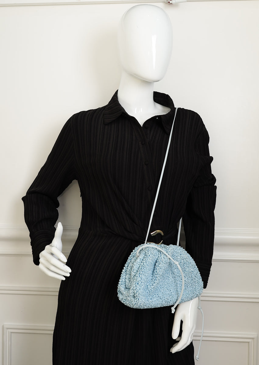 Bottega Veneta Light Blue Curly Raffia Mini Pouch Bag – THE Bottega Veneta Light Blue Curly Raffia Mini Pouch Bag – THE