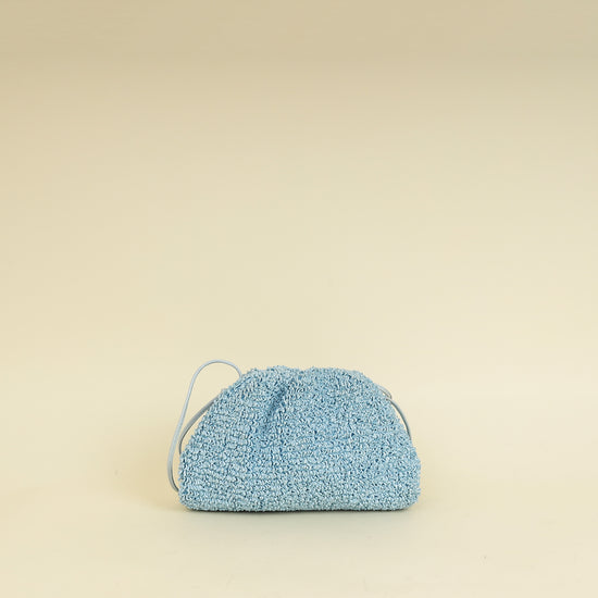Bottega Veneta Light Blue Curly Raffia Mini Pouch Bag-Bottega Veneta-THE CLOSET