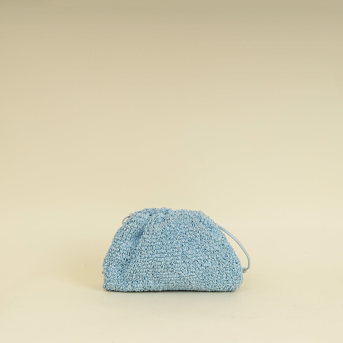 Bottega Veneta Light Blue Curly Raffia Mini Pouch Bag-Bottega Veneta-THE CLOSET