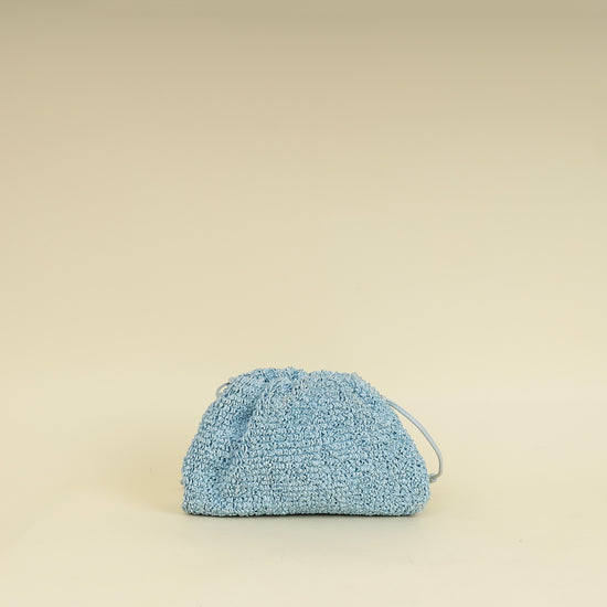 Bottega Veneta Light Blue Curly Raffia Mini Pouch Bag-Bottega Veneta-THE CLOSET