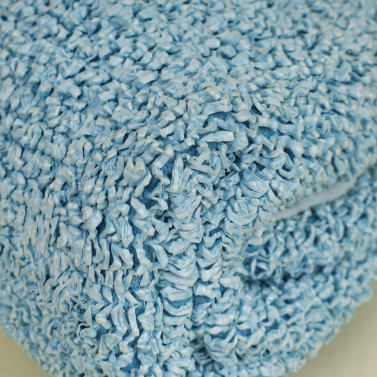 Bottega Veneta Light Blue Curly Raffia Mini Pouch Bag-Bottega Veneta-THE CLOSET