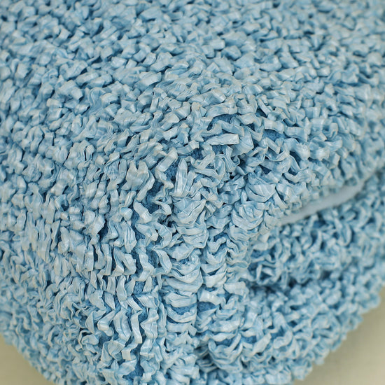 Bottega Veneta Light Blue Curly Raffia Mini Pouch Bag-Bottega Veneta-THE CLOSET