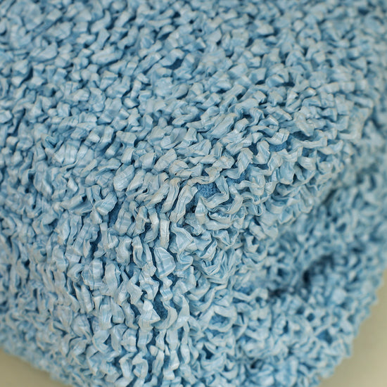 Bottega Veneta Light Blue Curly Raffia Mini Pouch Bag-Bottega Veneta-THE CLOSET