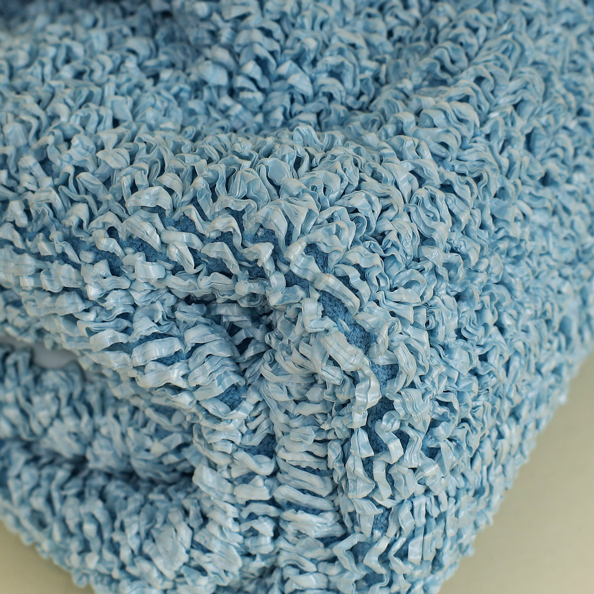 Bottega Veneta Light Blue Curly Raffia Mini Pouch Bag-Bottega Veneta-THE CLOSET