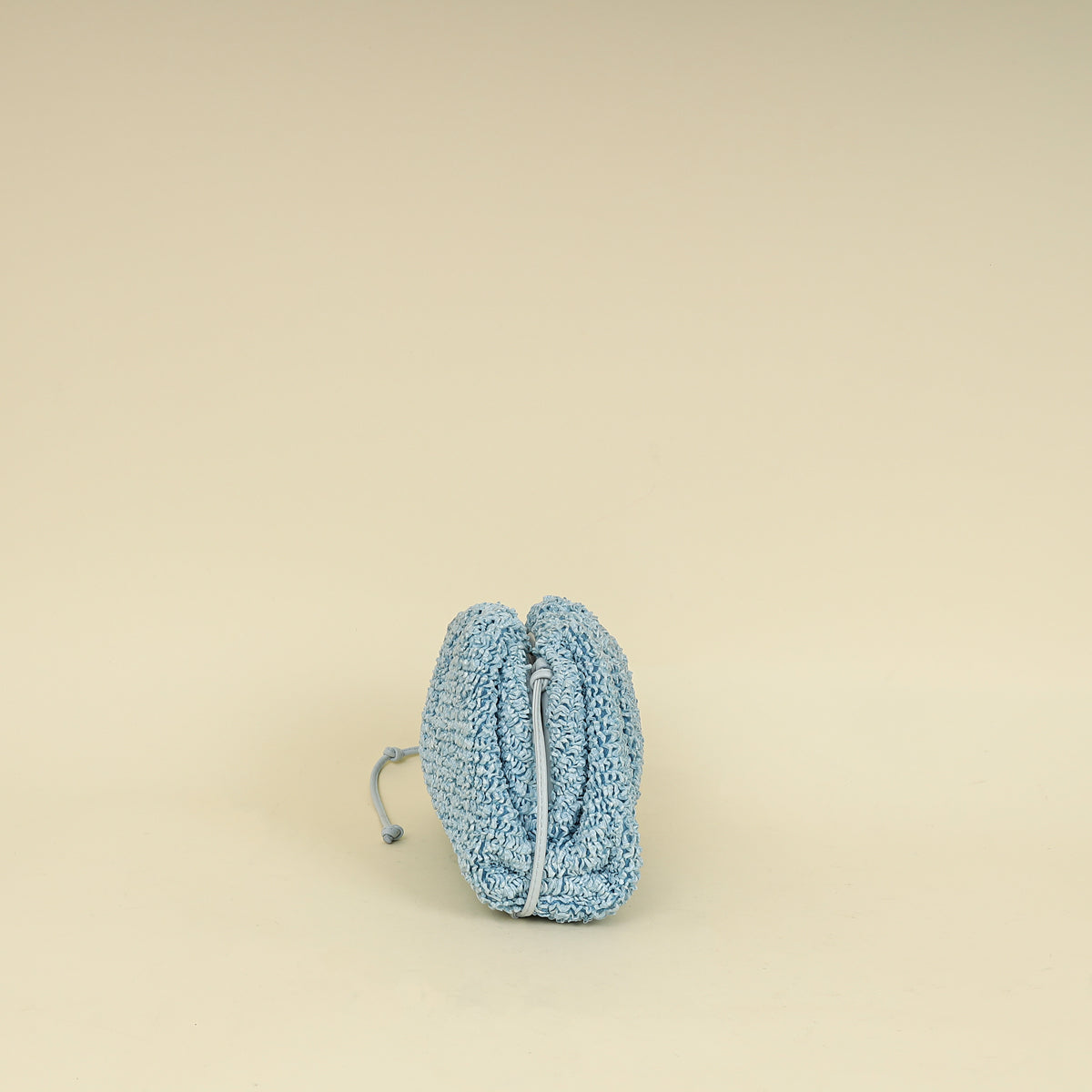 Bottega Veneta Light Blue Curly Raffia Mini Pouch Bag-Bottega Veneta-THE CLOSET