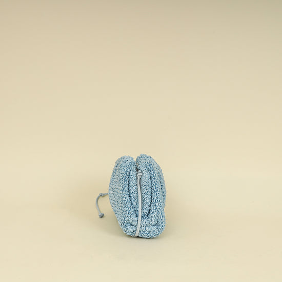 Bottega Veneta Light Blue Curly Raffia Mini Pouch Bag-Bottega Veneta-THE CLOSET