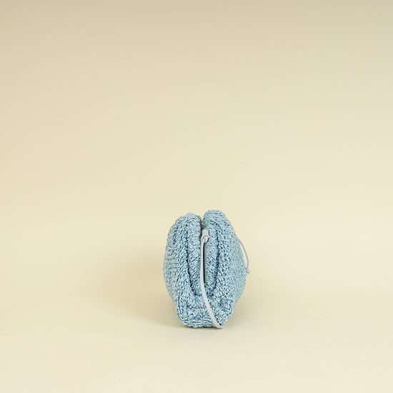 Bottega Veneta Light Blue Curly Raffia Mini Pouch Bag-Bottega Veneta-THE CLOSET