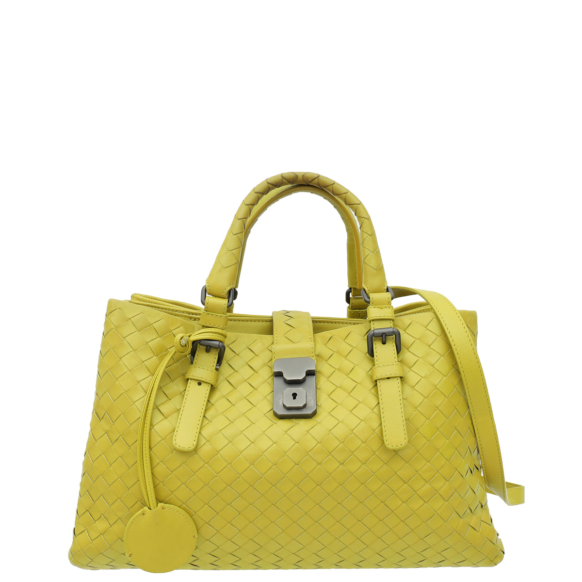 Bottega Veneta Lime Intrecciato Nappa Roma Bag-Bottega Veneta-THE CLOSET
