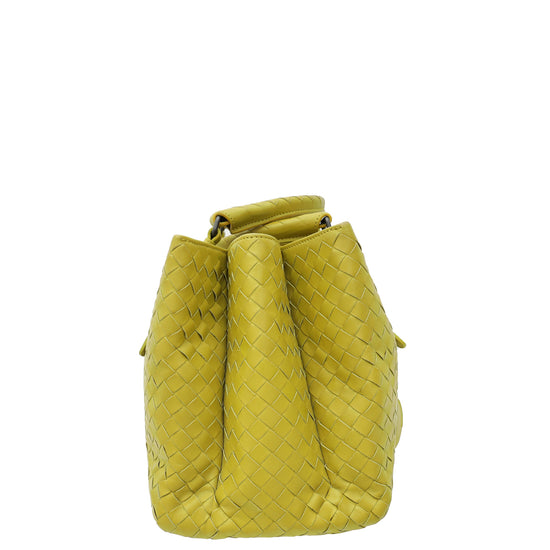 Bottega Veneta Lime Intrecciato Nappa Roma Bag