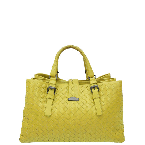 Bottega Veneta Lime Intrecciato Nappa Roma Bag