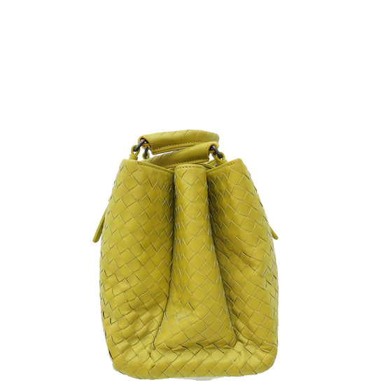 Bottega Veneta Lime Intrecciato Nappa Roma Bag