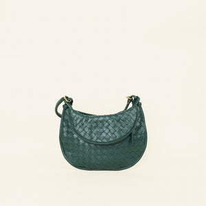 Bottega Veneta Emerald Green Intrecciato Gemelli Medium Shoulder Bag