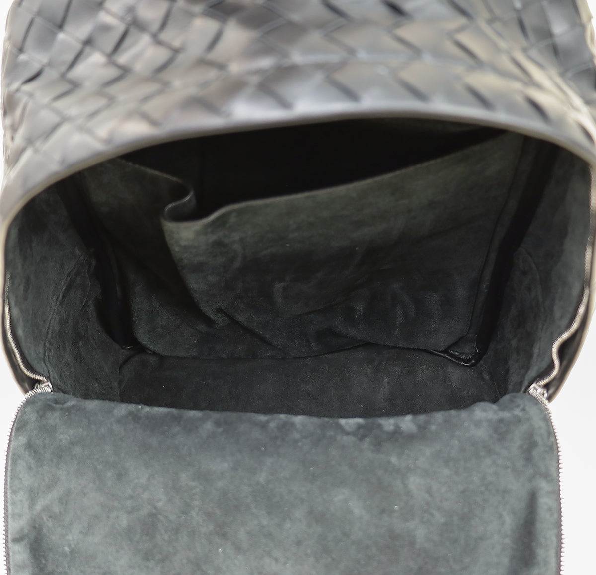 Bottega Veneta Black Intrecciato Backpack Bag-Bottega Veneta-THE CLOSET