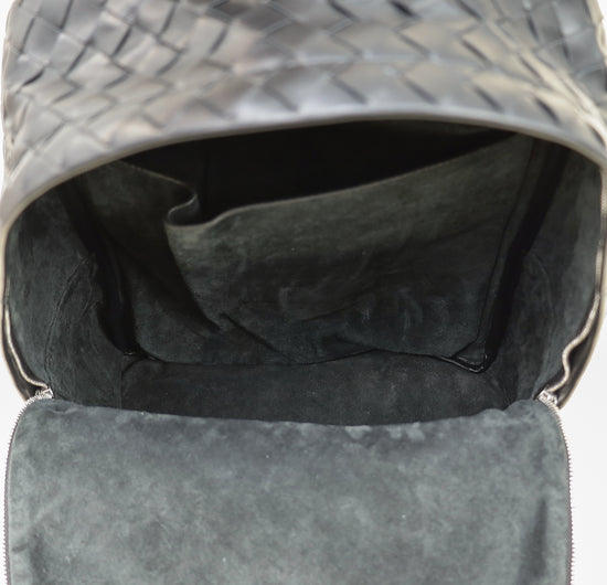 Bottega Veneta Black Intrecciato Backpack Bag-Bottega Veneta-THE CLOSET