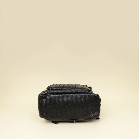 Bottega Veneta Black Intrecciato Backpack Bag-Bottega Veneta-THE CLOSET