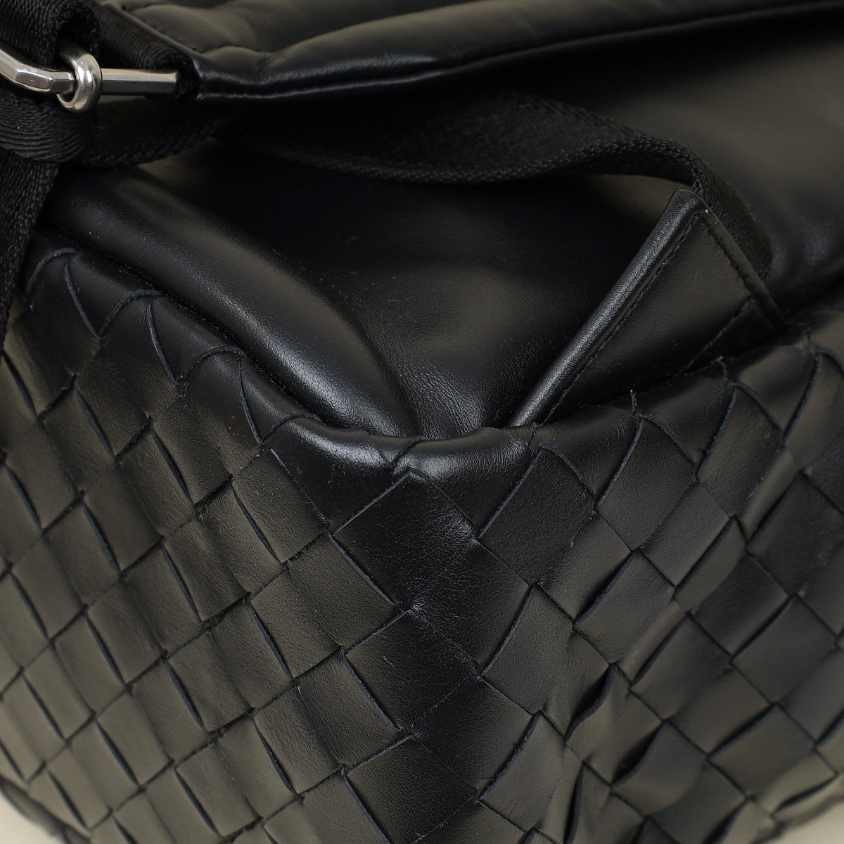 Bottega Veneta Black Intrecciato Backpack Bag-Bottega Veneta-THE CLOSET