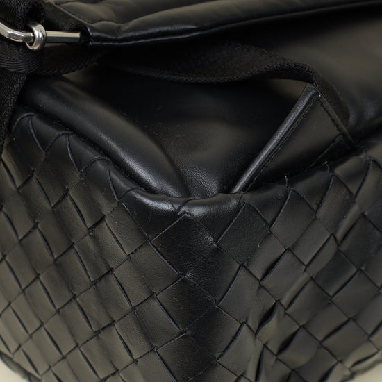 Bottega Veneta Black Intrecciato Backpack Bag-Bottega Veneta-THE CLOSET