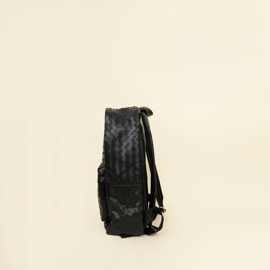 Bottega Veneta Black Intrecciato Backpack Bag-Bottega Veneta-THE CLOSET