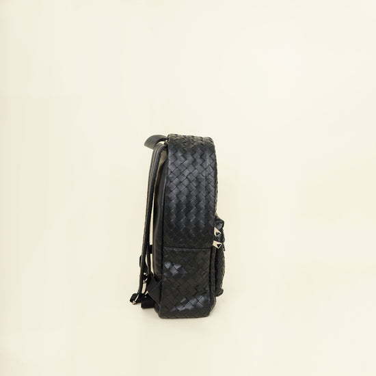 Bottega Veneta Black Intrecciato Backpack Bag-Bottega Veneta-THE CLOSET