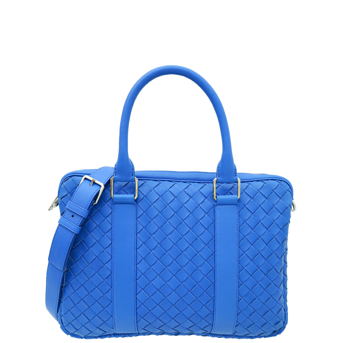 Bottega Veneta Royal Blue Intrecciato Nappa Briefcase Bag-Bottega Veneta-THE CLOSET