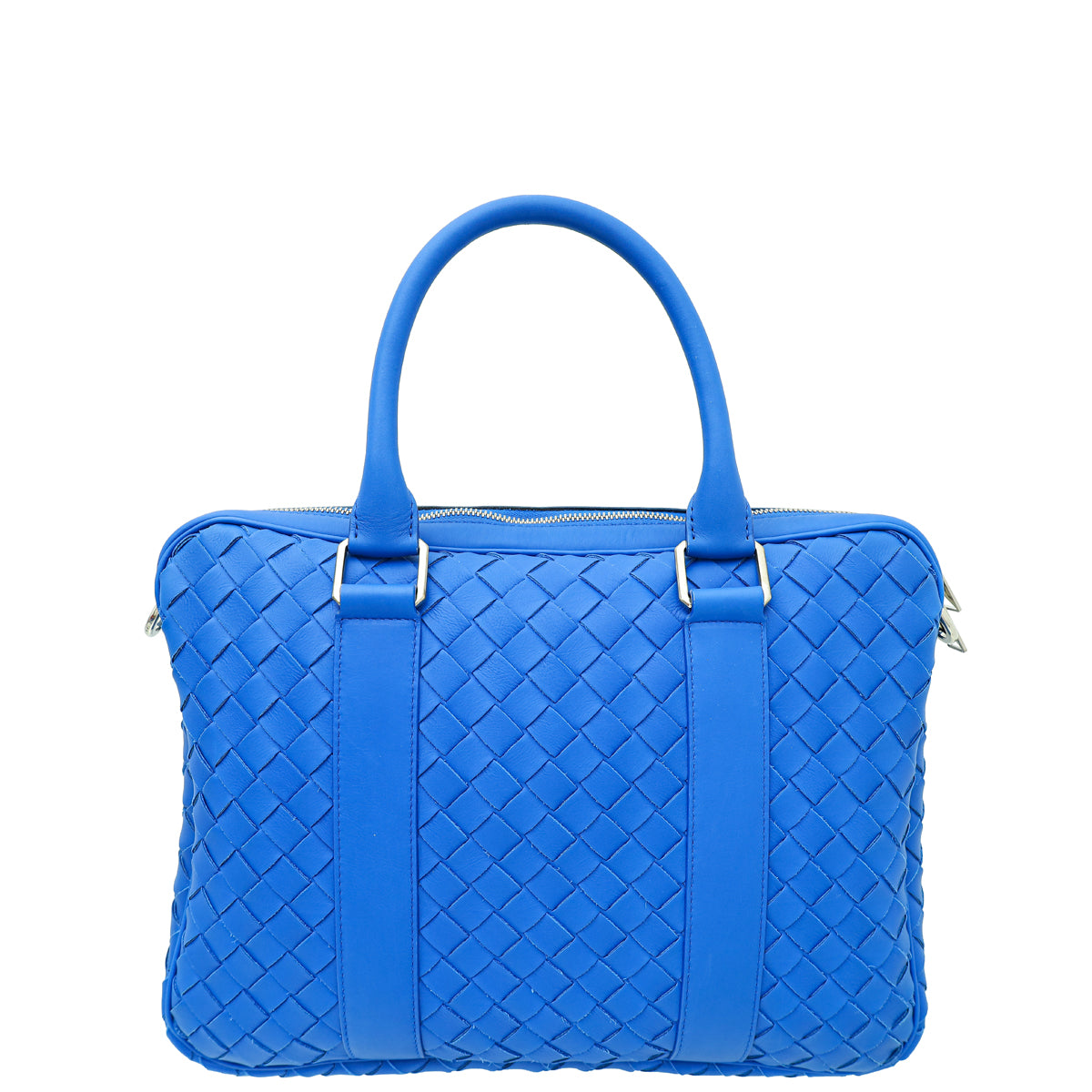 Bottega Veneta Royal Blue Intrecciato Nappa Briefcase Bag-Bottega Veneta-THE CLOSET