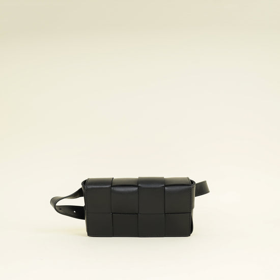 Bottega Veneta Black Cassette Small Convertible Belt Bag