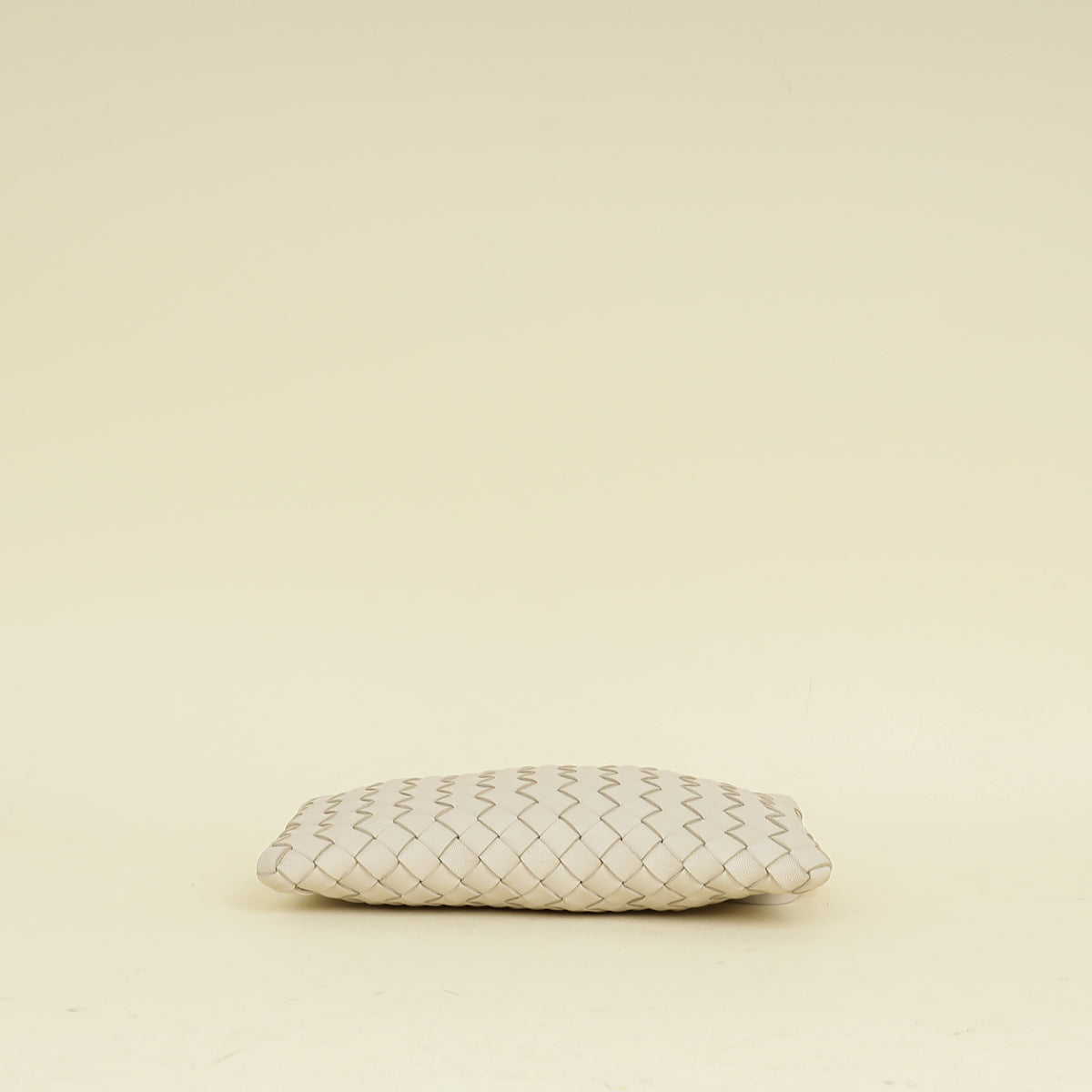 Bottega Veneta Ivory Intrecciato Zipped Pouch on Strap