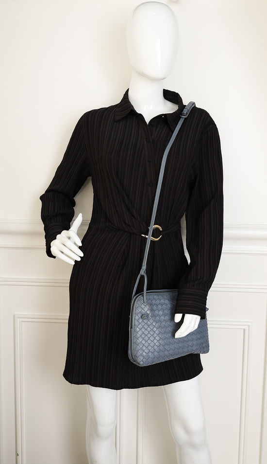 Bottega Veneta Bluish Grey Intrecciato Nappa Nodini Crossbody Bag-Bottega Veneta-THE CLOSET